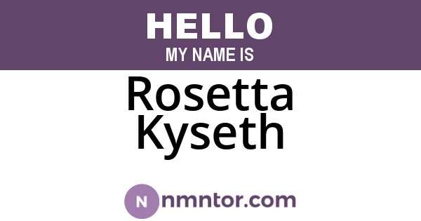 Rosetta Kyseth