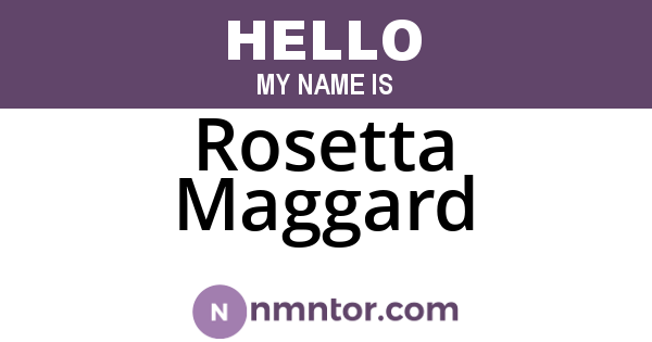 Rosetta Maggard