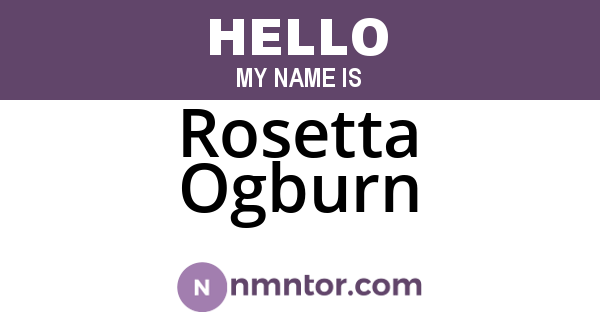 Rosetta Ogburn