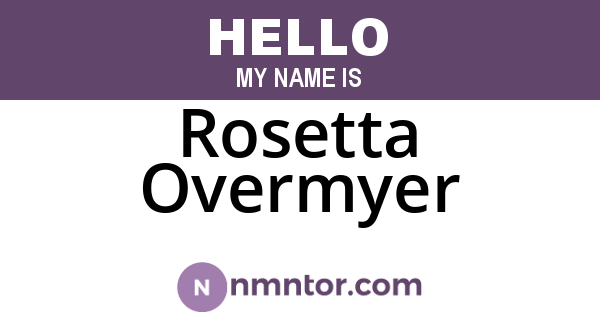 Rosetta Overmyer