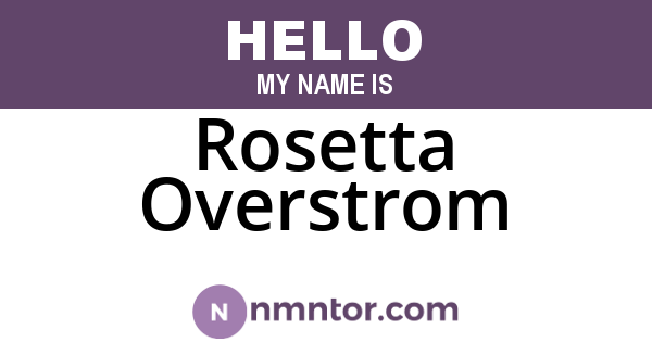 Rosetta Overstrom