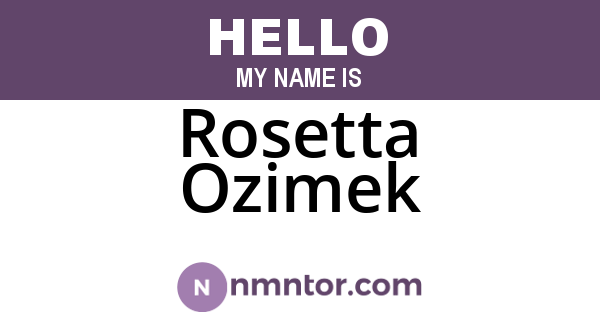 Rosetta Ozimek