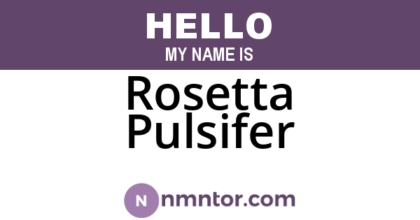 Rosetta Pulsifer