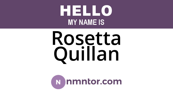 Rosetta Quillan