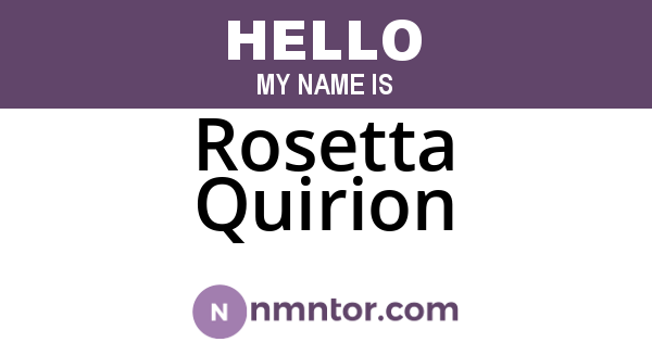 Rosetta Quirion