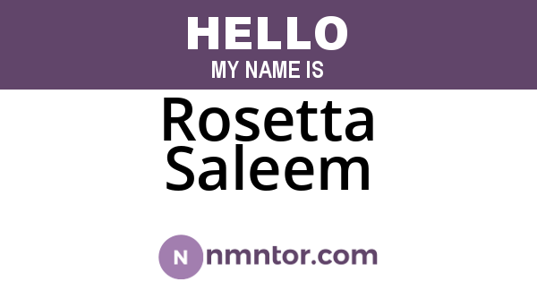 Rosetta Saleem