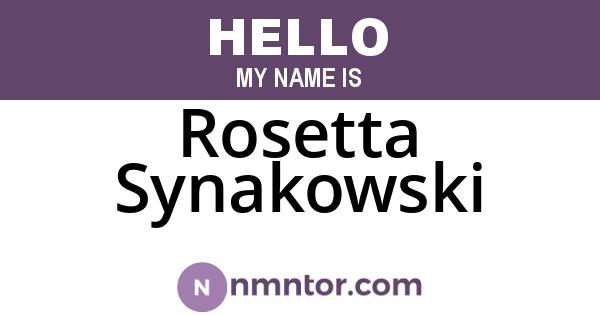 Rosetta Synakowski