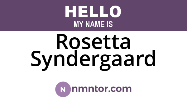 Rosetta Syndergaard