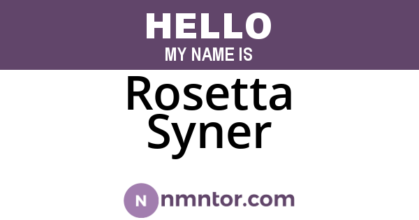 Rosetta Syner