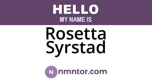 Rosetta Syrstad