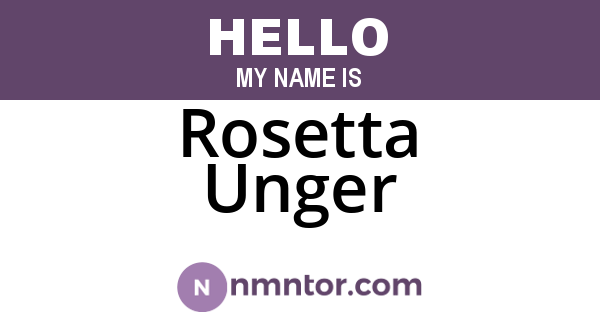Rosetta Unger