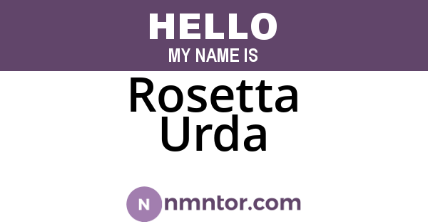 Rosetta Urda