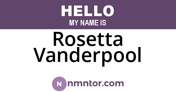 Rosetta Vanderpool