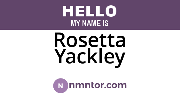 Rosetta Yackley