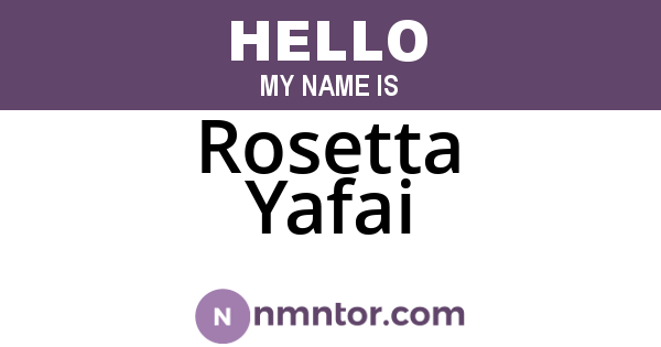 Rosetta Yafai
