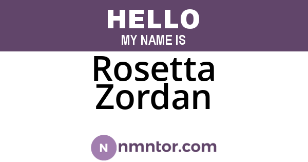 Rosetta Zordan