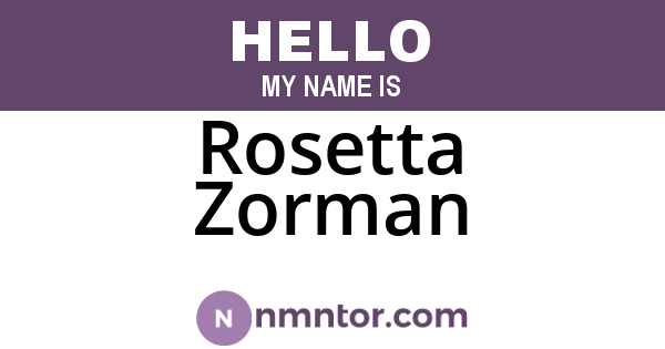 Rosetta Zorman