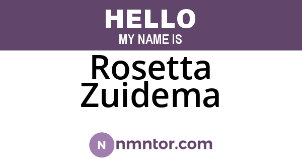 Rosetta Zuidema