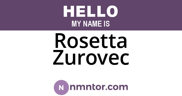 Rosetta Zurovec