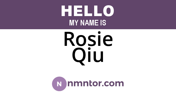 Rosie Qiu