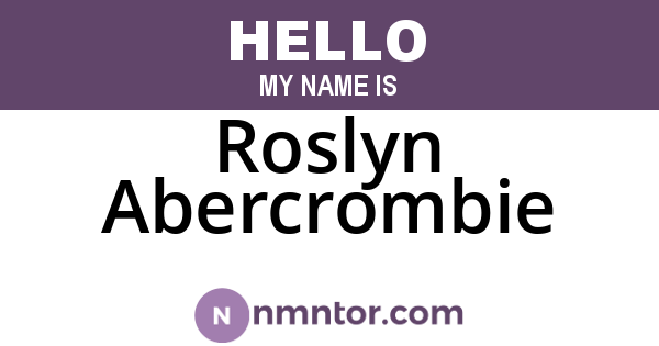 Roslyn Abercrombie