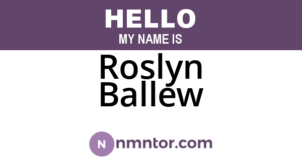 Roslyn Ballew