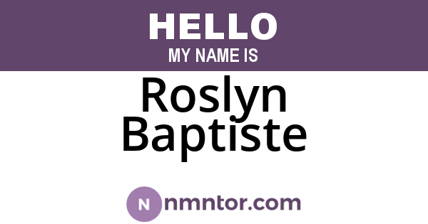 Roslyn Baptiste