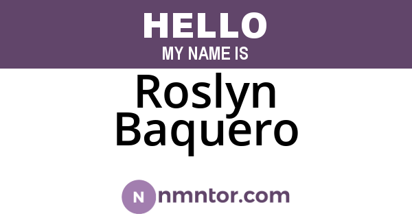 Roslyn Baquero