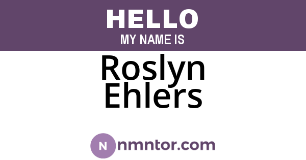 Roslyn Ehlers