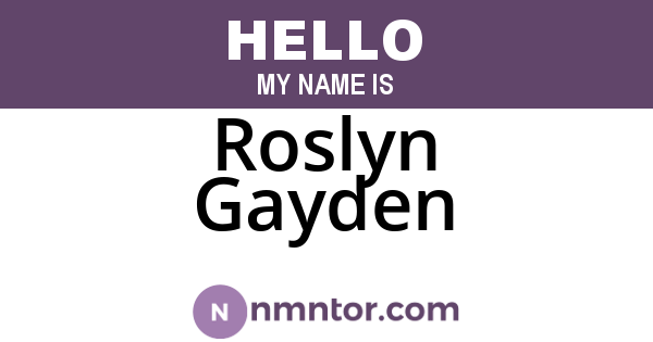 Roslyn Gayden