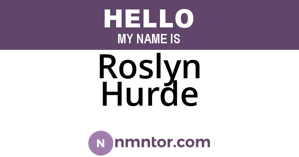 Roslyn Hurde