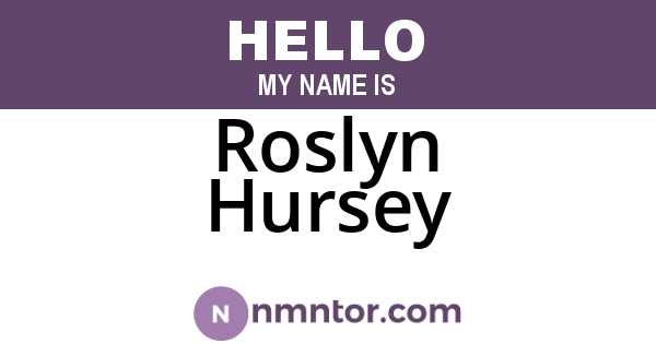 Roslyn Hursey