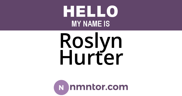 Roslyn Hurter