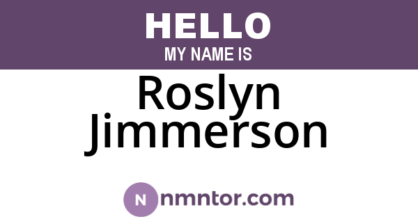 Roslyn Jimmerson