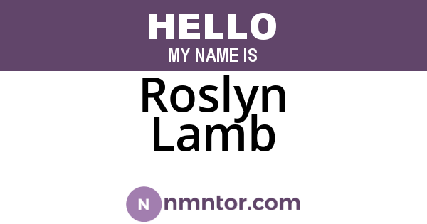 Roslyn Lamb