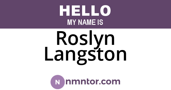 Roslyn Langston