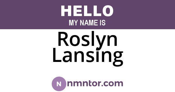 Roslyn Lansing