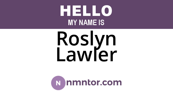 Roslyn Lawler