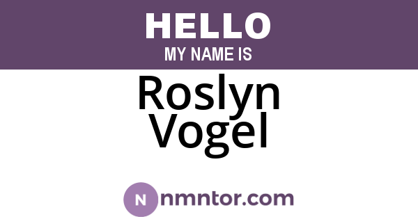 Roslyn Vogel