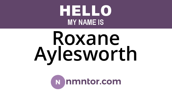Roxane Aylesworth