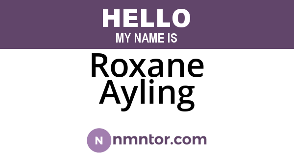 Roxane Ayling