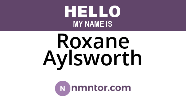 Roxane Aylsworth