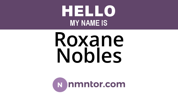 Roxane Nobles