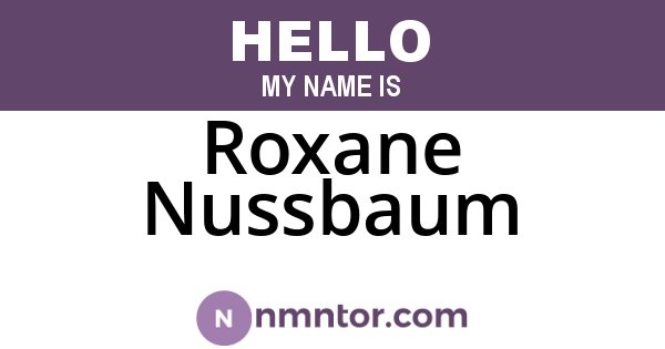 Roxane Nussbaum