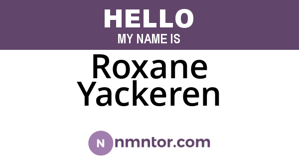 Roxane Yackeren