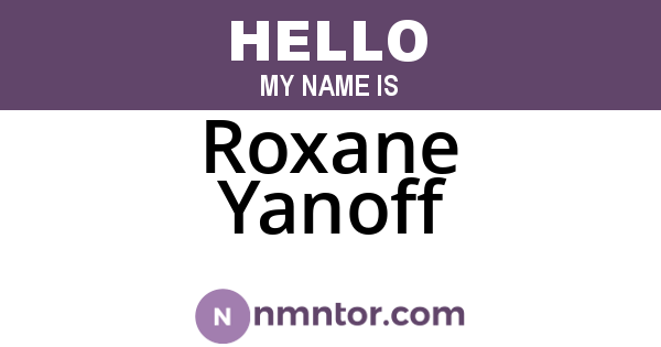 Roxane Yanoff