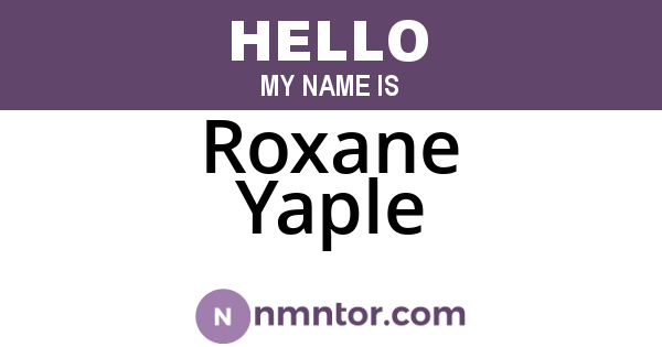 Roxane Yaple