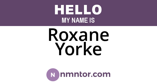 Roxane Yorke