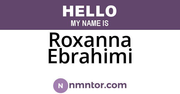 Roxanna Ebrahimi