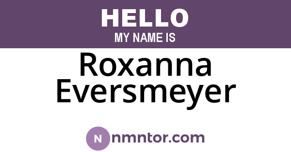 Roxanna Eversmeyer
